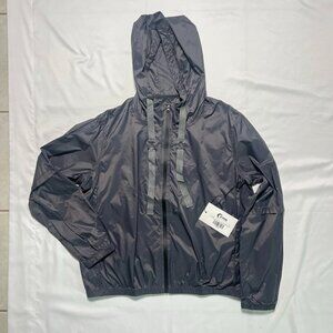 NWT Zyia Active Gray Drawstring Light Windbreaker Women's Size XL